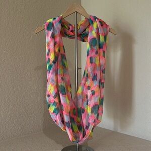 Multi-Color Abstract Print Infinity Scarf